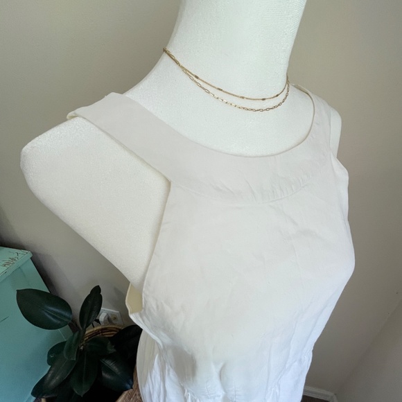 THEORY  |  Linen Midi Dress Sour Cream White 4 - Picture 2 of 10